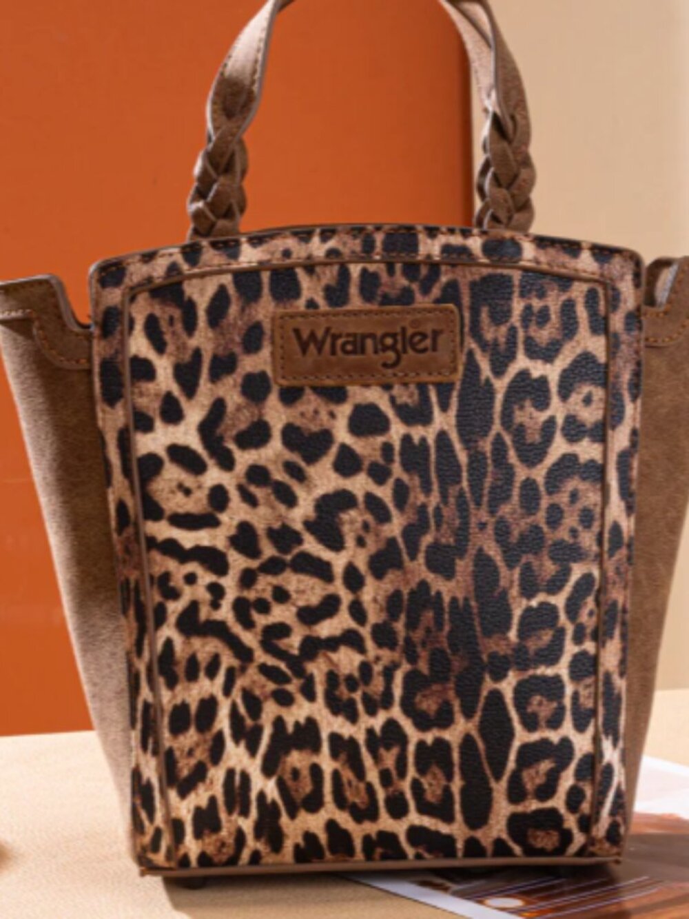 Wrangler Leopard Print Tote/Crossbody - Brown NWT